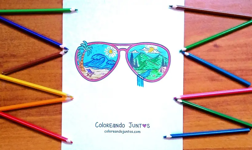 Drawing of glasses colored by Coloring Together