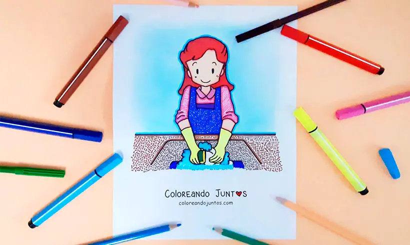 Glove drawing colored by Coloring Together