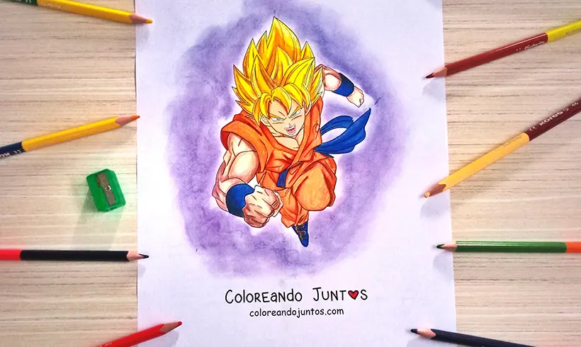 Coloring page of Goku colored by Coloring Together
