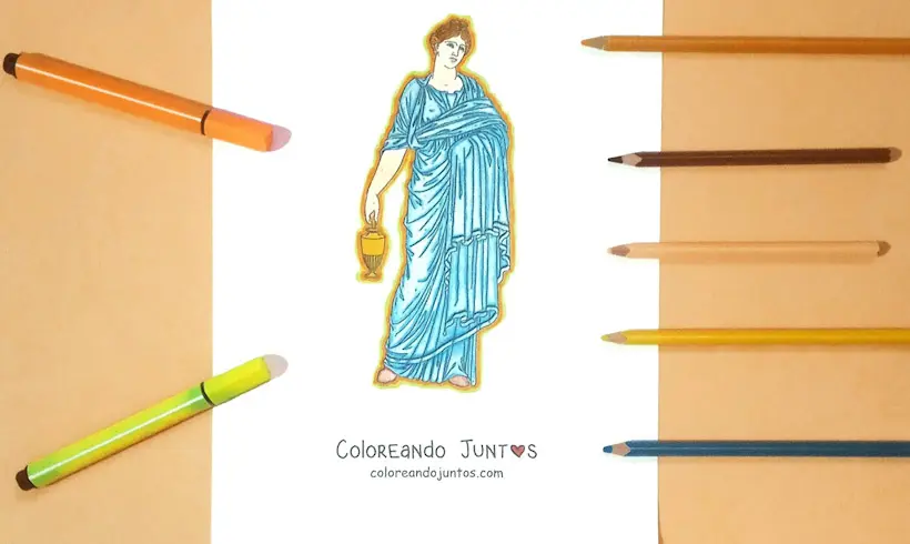 Drawing of Greece colored by Coloring Together