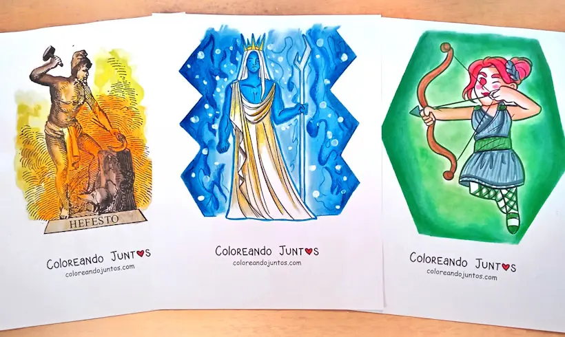 Greek gods coloring pages colored by Coloring Together