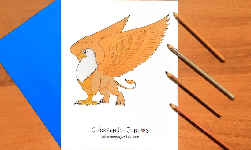 Griffin drawing colored by Coloring Together