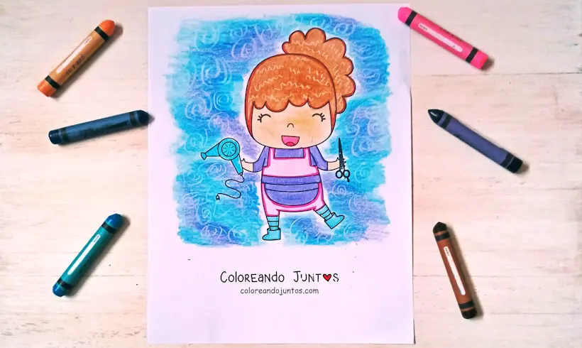 Hairdresser drawing colored by Coloring Together