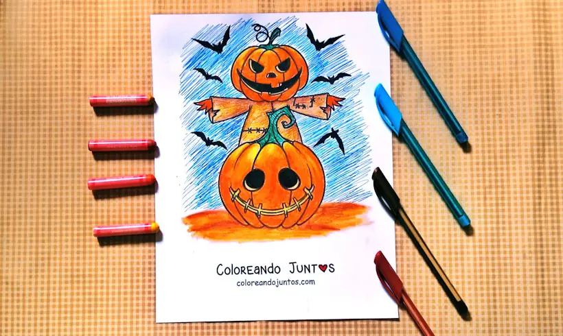 Halloween monster drawing colored by Coloring Together