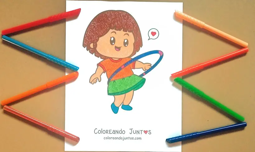 Drawing of the hula hoop colored by Coloring Together