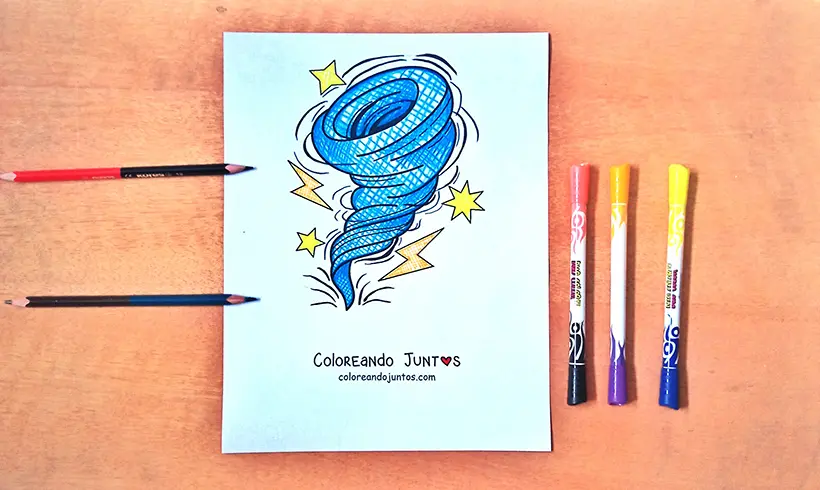 Hurricane drawing colored by Coloring Together