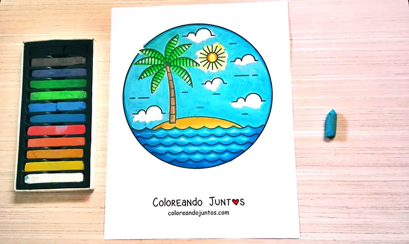 Island picture colored by Coloring Together