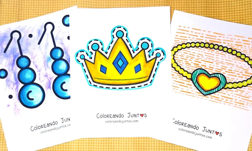 Jewelry and accessories drawings colored by Coloring Together