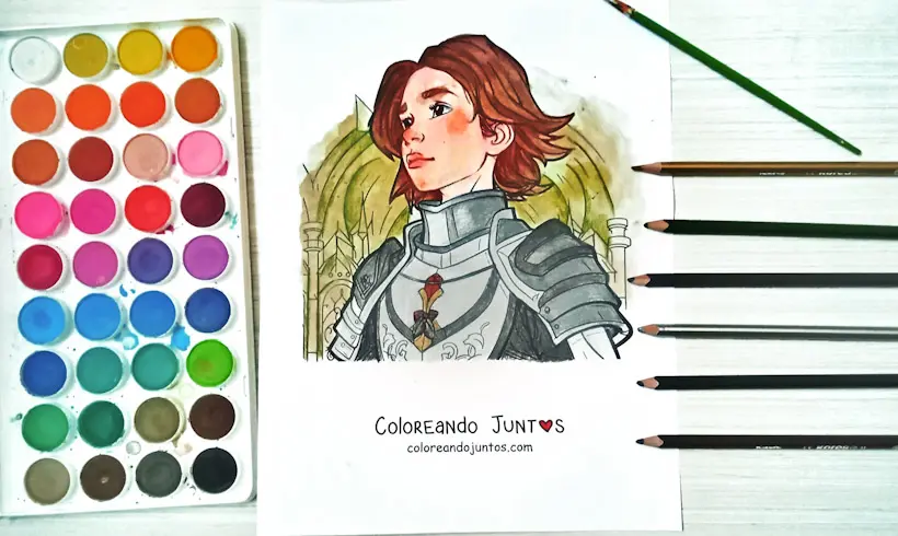 Joan of Arc drawing colored by Coloring Together
