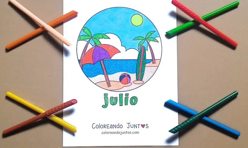 July drawing colored by Coloring Together