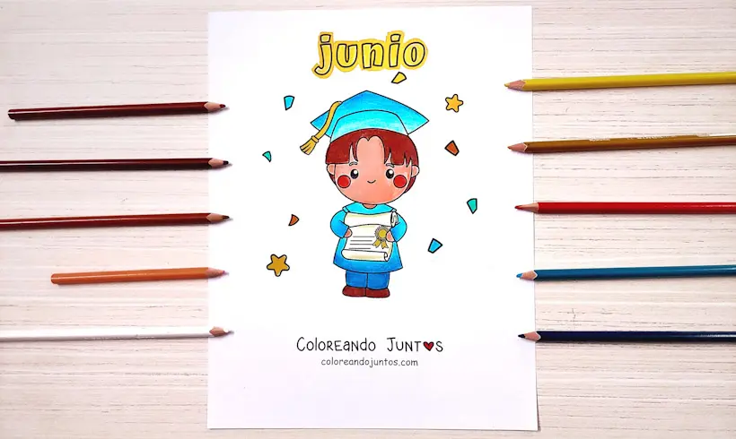 Picture of the month of June colored by Coloring Together