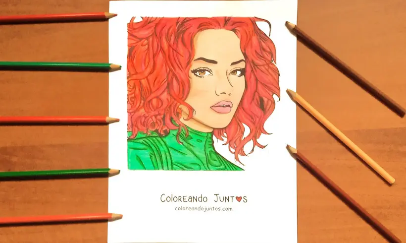Drawing of Karol G colored by Coloring Together