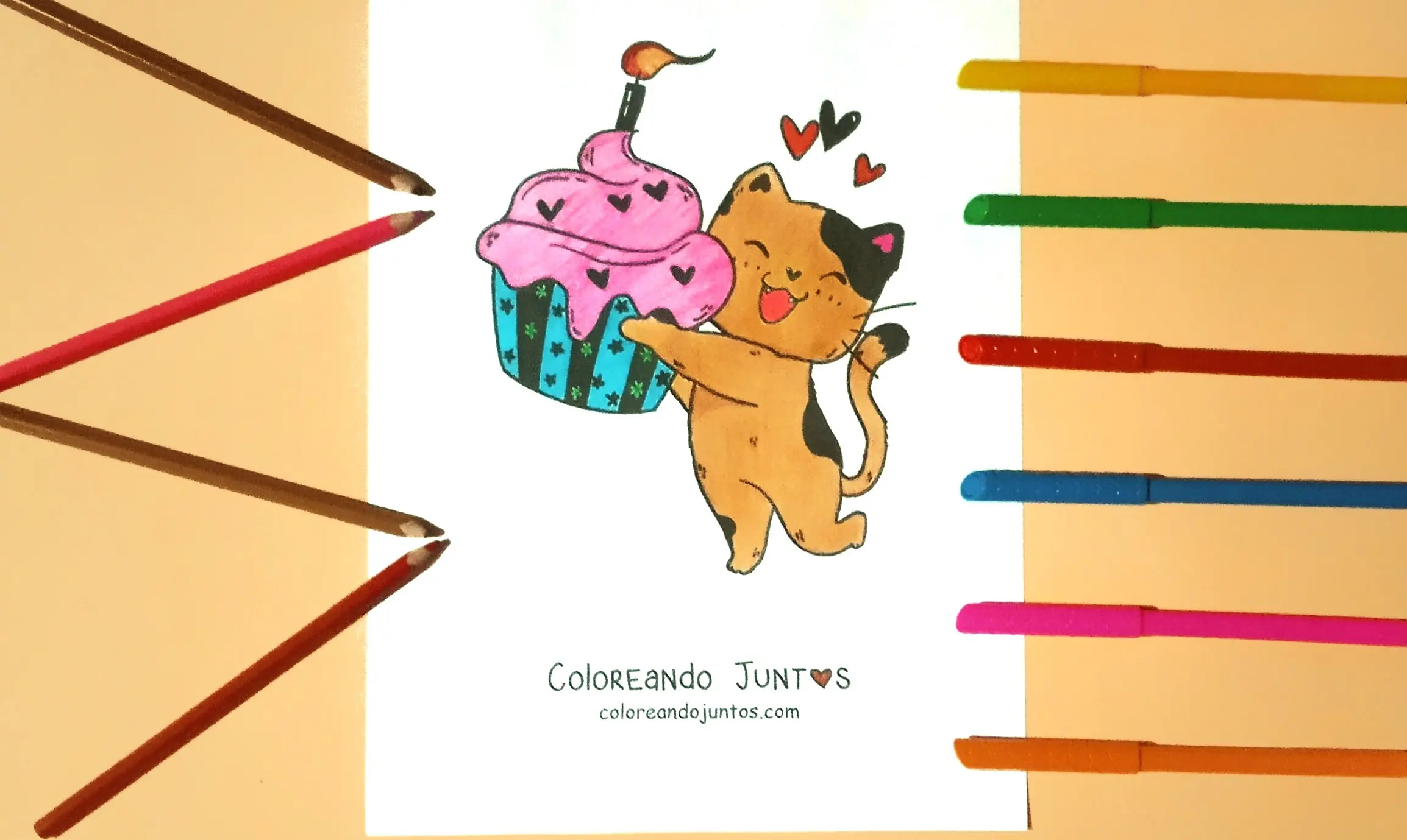 Birthday drawing colored by Coloring Together