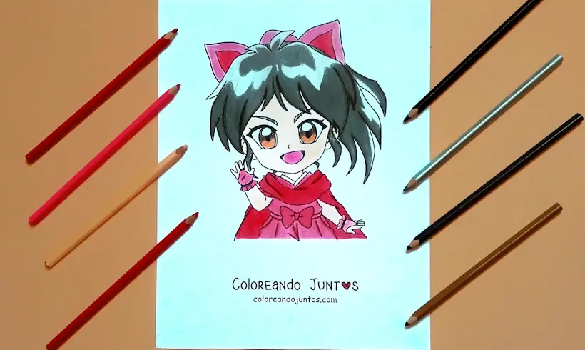 Kawaii chibi drawing colored by Coloring Together