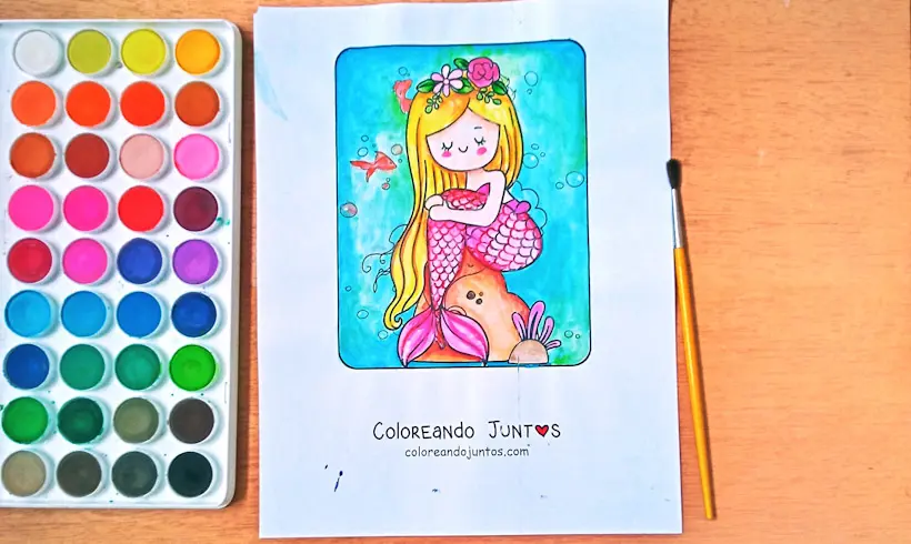 Kawaii fantasy drawing colored by Coloring Together