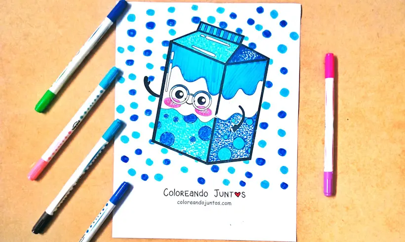 Kawaii food drawing colored by Coloring Together