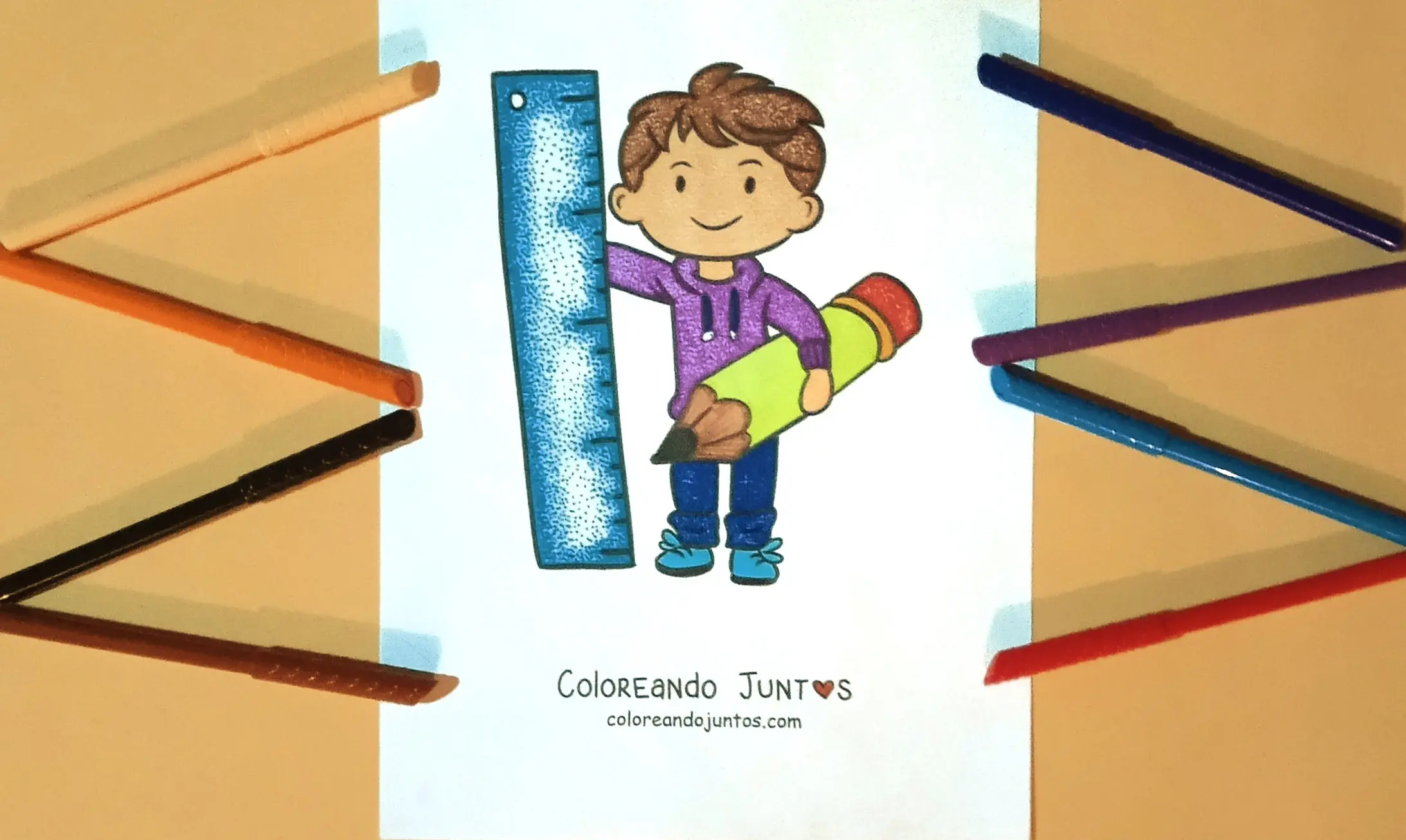 Drawing of kawaii objects colored by Coloring Together