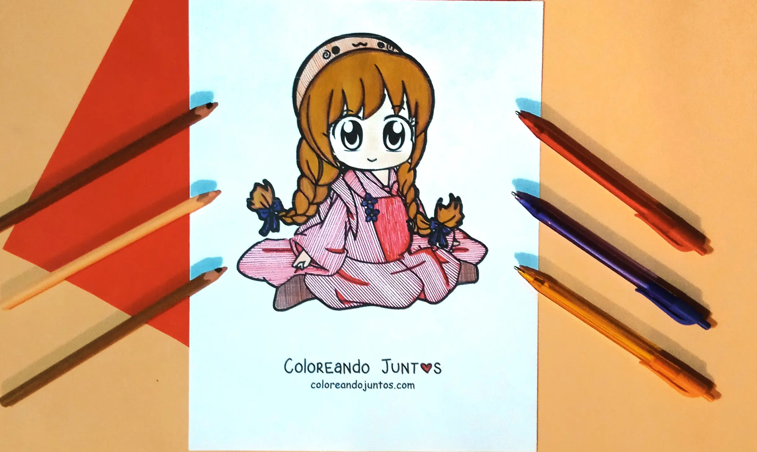 Kawaii person drawing colored by Coloring Together