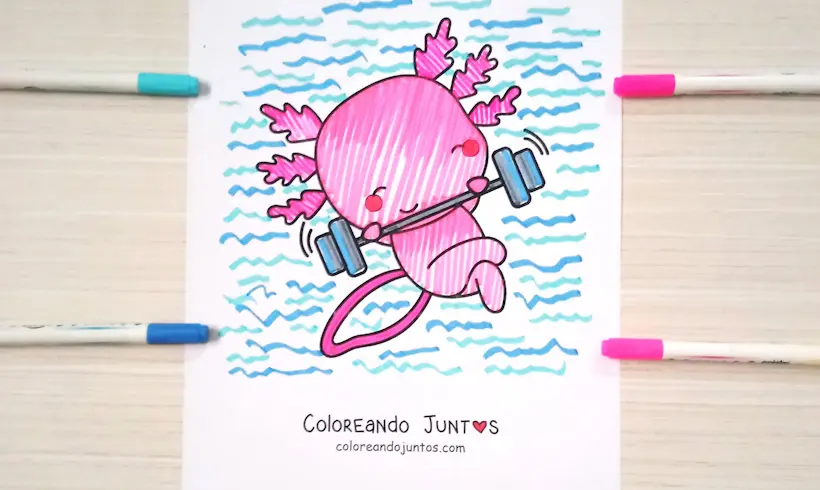 Kawaii sports drawing colored by Coloring Together