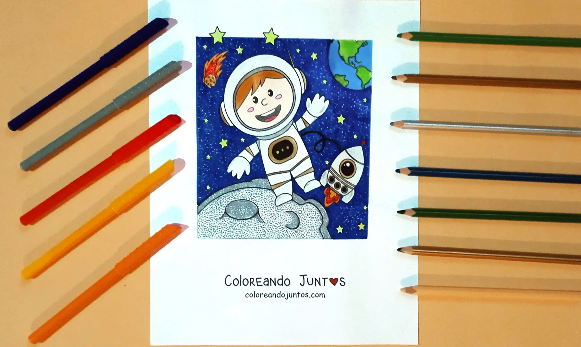 Kawaii Universe drawing colored by Coloring Together