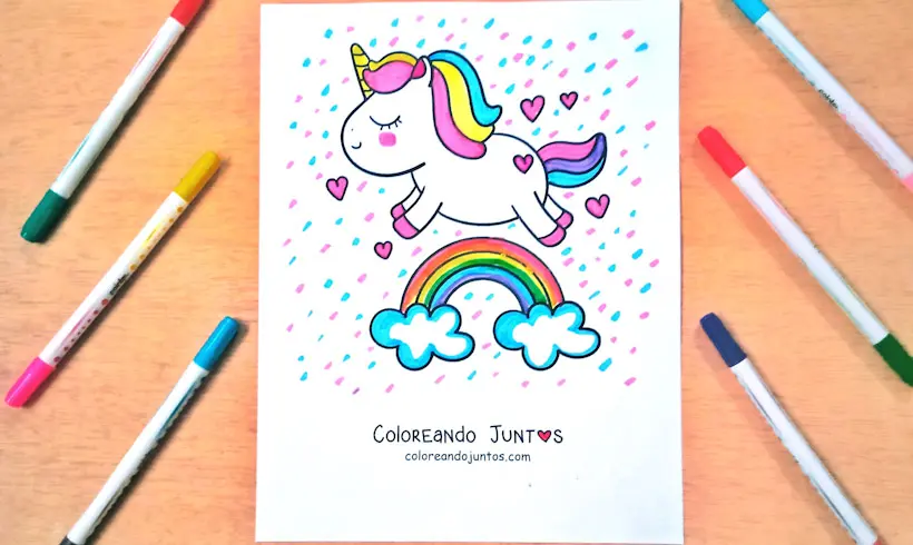 Kawaii weather drawing colored by Coloring Together