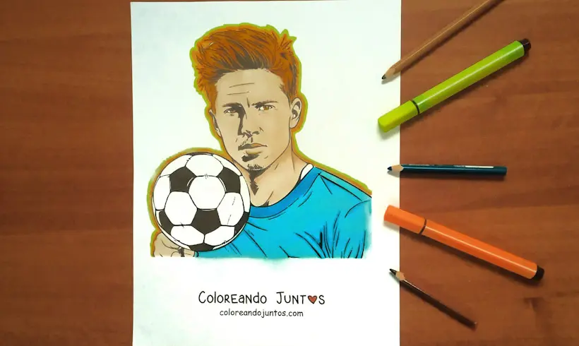 Drawing of Kevin De Bruyne colored by Coloring Together