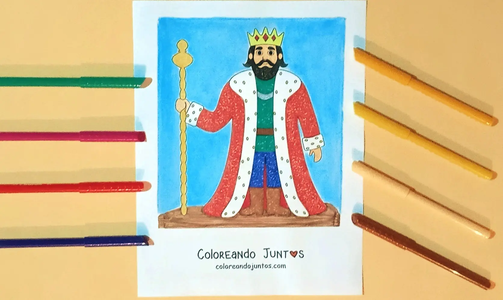 King drawing colored by Coloring Together