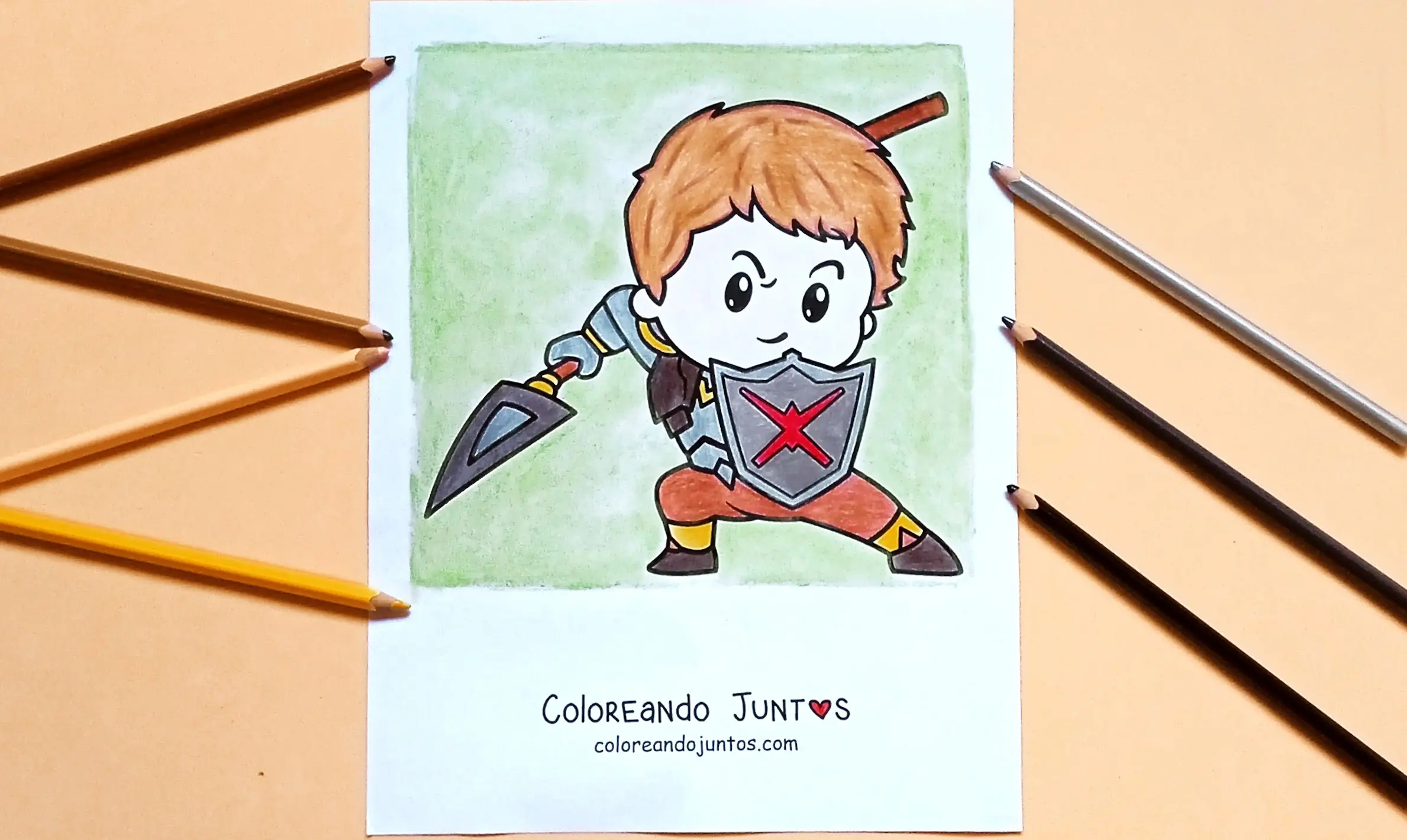 Knight drawing colored by Coloring Together