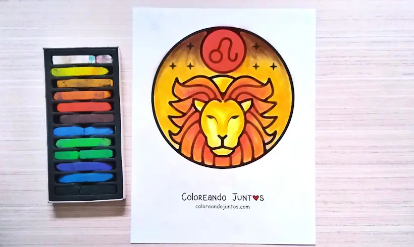 Drawing of the Leo sign colored by Coloring Together