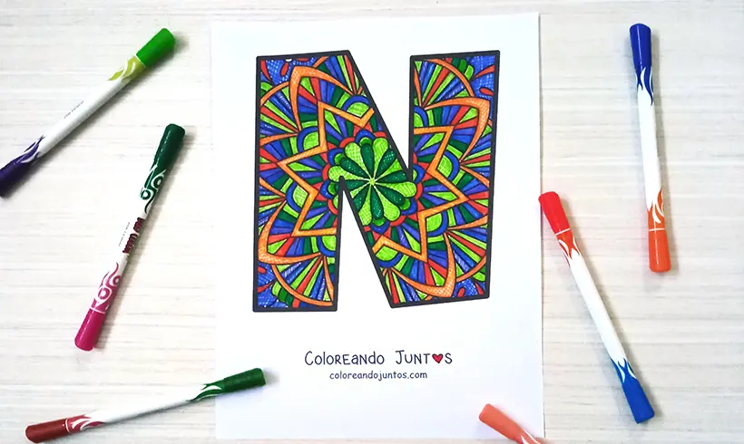Picture of a letter mandala colored by Coloring Together