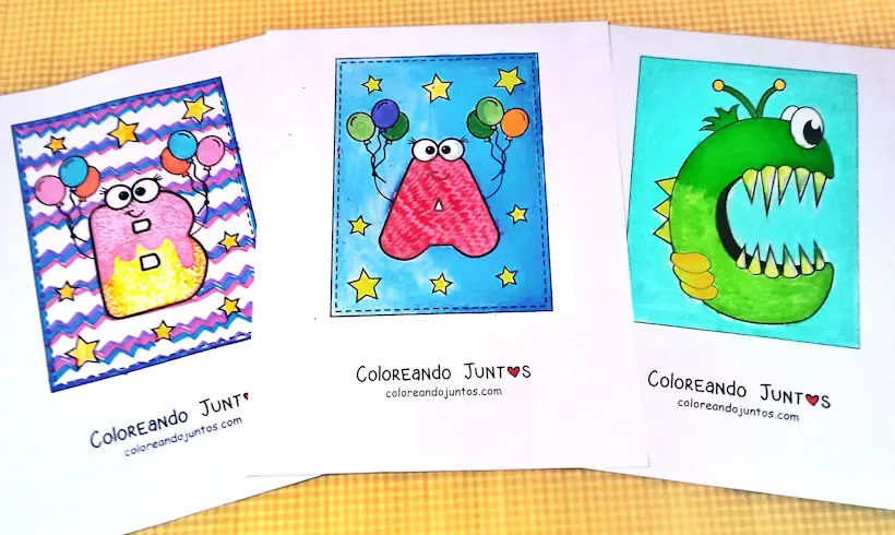 Letter drawings colored by Coloring Together