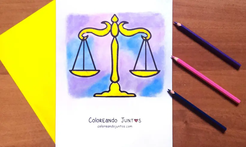 Libra sign drawing colored by Coloring Together