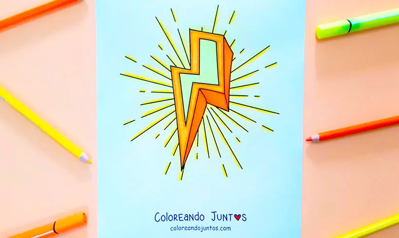 Lightning bolt colored by Coloring Together
