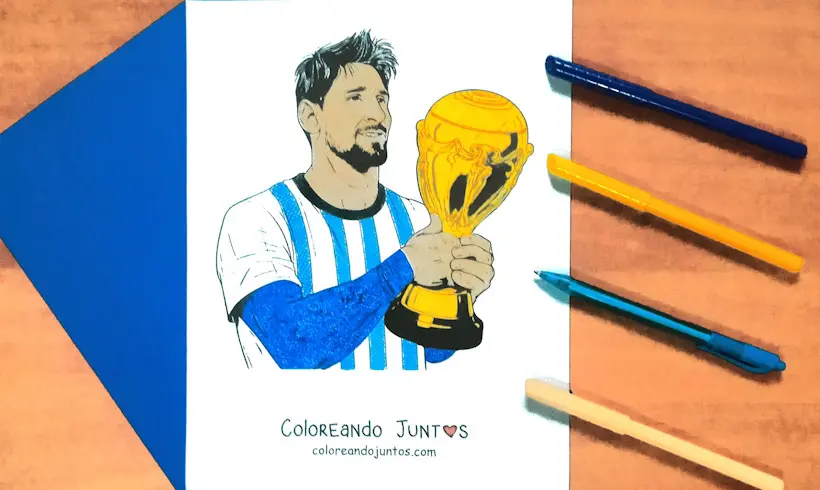 Drawing of Lionel Messi colored by Coloring Together