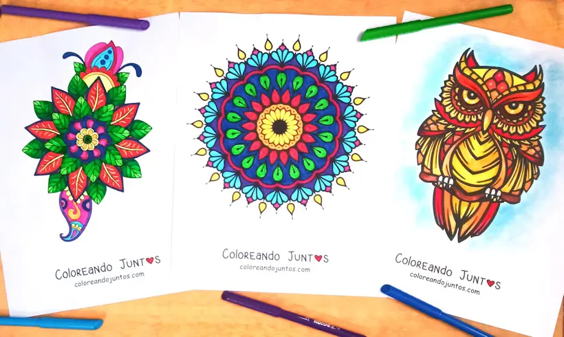 Mandala drawings colored by Coloring Together