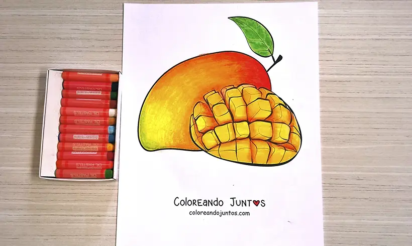 Mango drawing colored by Coloring Together