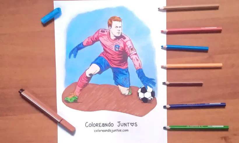 Drawing of Manuel Neuer colored by Coloring Together