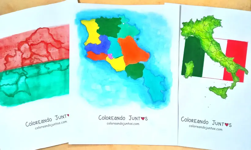 Map coloring pages colored by Coloring Together
