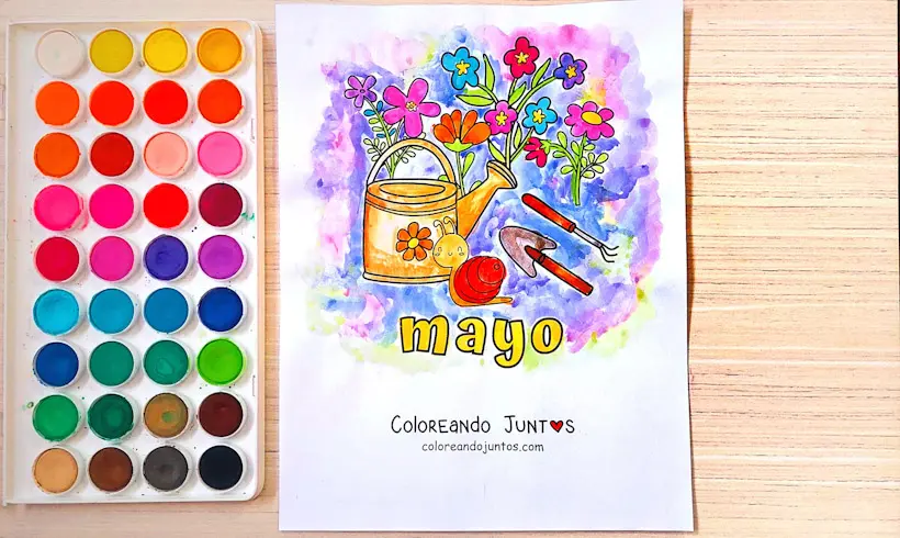 Month of May drawing colored by Coloring Together