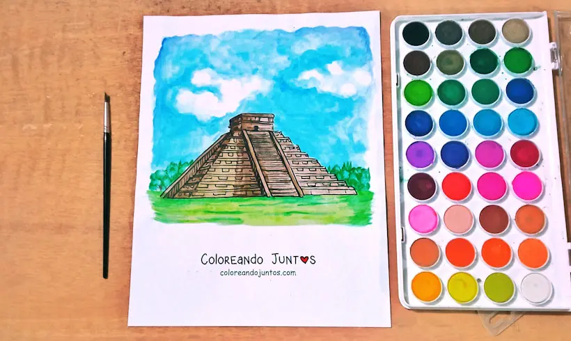Mayan culture drawing colored by Coloring Together