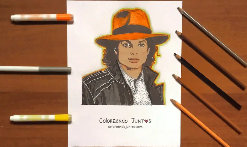 Michael Jackson colored by Coloring Together