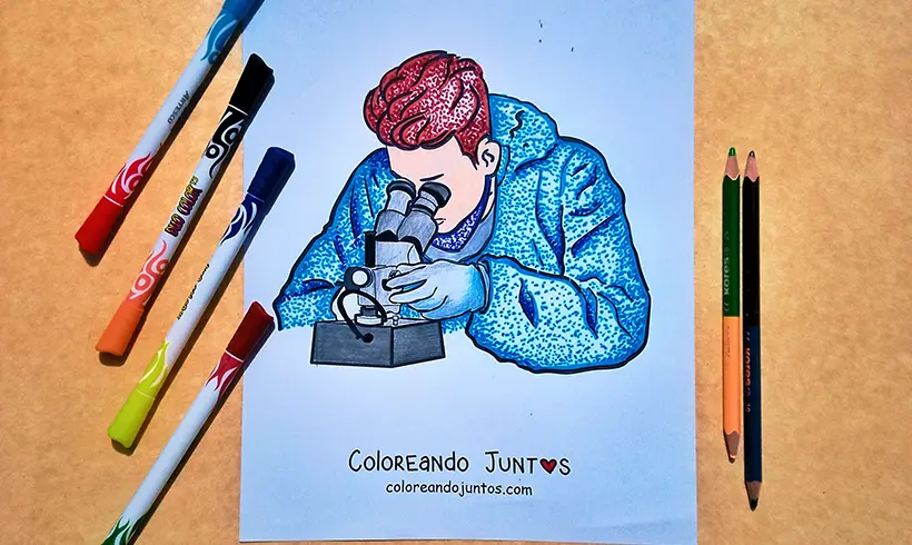 Microscope drawing colored by Coloring Together