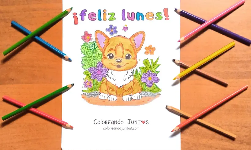 Drawing of Monday colored by Coloring Together