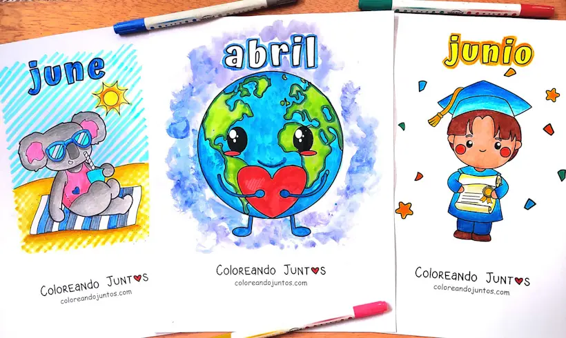 Months of the year colored by Coloring Together