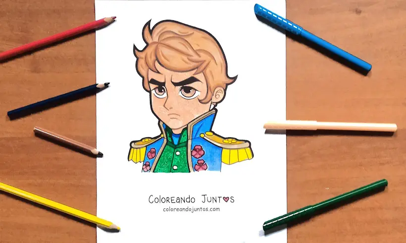 Drawing of Napoleon Bonaparte colored by Coloring Together