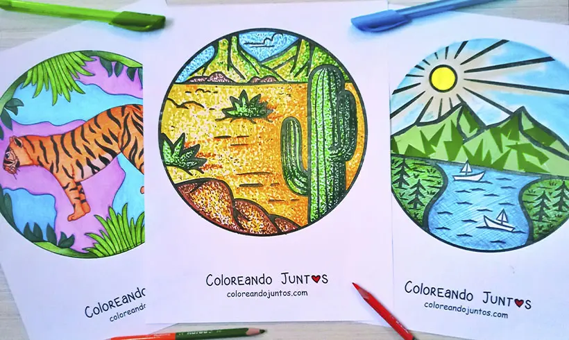 Nature drawings colored by Coloring Together