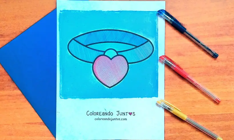 Drawing of a necklace colored by Coloring Together