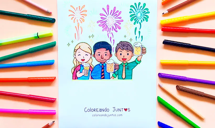 New Year picture colored by Coloring Together