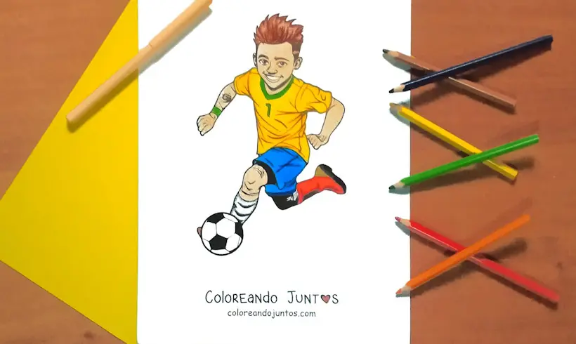 Neymar drawing colored by Coloring Together