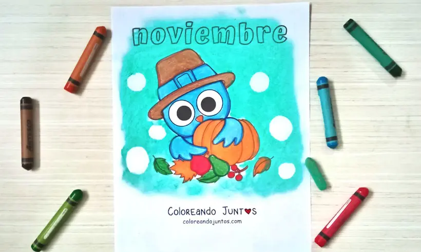 November drawing colored by Coloring Together